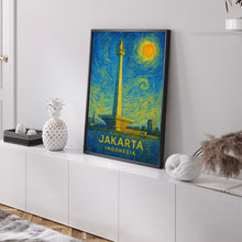 Jakarta Poster Print, Jakarta Travel Poster, Jakarta Van Gogh Style Wall Art, Jakarta, Indonesia