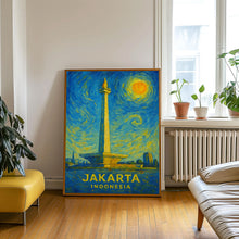 Jakarta Poster Print, Jakarta Travel Poster, Jakarta Van Gogh Style Wall Art, Jakarta, Indonesia
