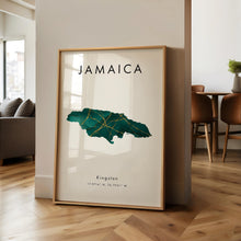 Jamaica Map PRINTED Poster  Green and Gold  North America  Wall Art Print  Home Decor  Geography Map  Gift  Wallpaper 4441273904