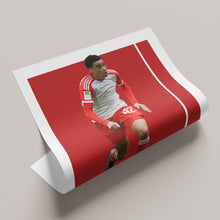 Jamal Musiala Bayern Football Poster, German Star Print, Red Wall Art 1477794397