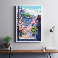 Japanese City Pixel Art Print – Old School Game Aesthetic & Retro Design