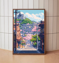 Japanese City Pixel Art Print – Old School Game Aesthetic & Retro Design