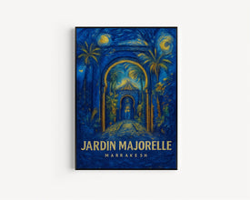 Jardin Majorelle Travel Poster - Morocco Wall Art Print, Illustration Poster, Home & Office decor, Gift idea, Travel print, Marrakesh print
