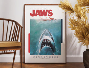 Jaws Movie Poster Retro Film Print, Minimalist Wall Art 1887048533