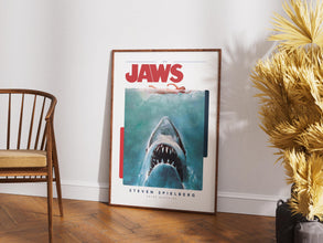 Jaws Movie Poster Retro Film Print, Minimalist Wall Art 1887048533