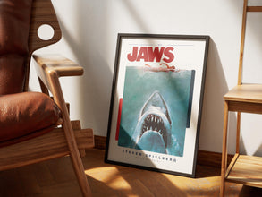 Jaws Movie Poster Retro Film Print, Minimalist Wall Art 1887048533