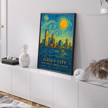 Jersey City Poster Print, Jersey City Travel Poster, Jersey City Van Gogh Style Wall Art, Jersey City, New Jersey, United States