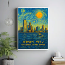 Jersey City Poster Print, Jersey City Travel Poster, Jersey City Van Gogh Style Wall Art, Jersey City, New Jersey, United States