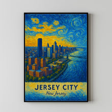 Jersey City Travel Print Wall Art, Jersey City - New Jersey City Print, Jersey City Travel Gift, Jersey City City PosterVan Gogh style 1