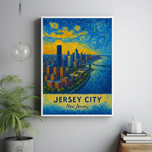 Jersey City Travel Print Wall Art, Jersey City - New Jersey City Print, Jersey City Travel Gift, Jersey City City PosterVan Gogh style 1