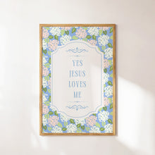 Jesus Loves Me Floral Print Christian Pastel Wall Art (Digital Download) 1767487619