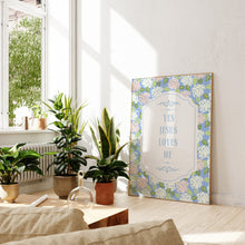 Jesus Loves Me Floral Print Christian Pastel Wall Art (Digital Download) 1767487619