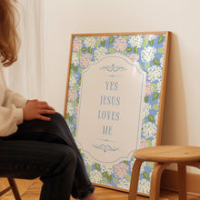 Jesus Loves Me Floral Print Christian Pastel Wall Art (Digital Download) 1767487619