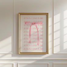 Jesus Loves Me Print Pink Bow Coquette Room Decor (Digital Download) 1757014216