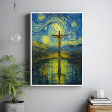 Jesus Orthodox Cross Wall Art - Biblical Christian Print, Neutral Art Print, Catholic Crucifix Decor -