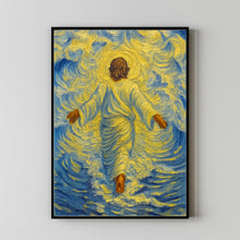 Jesus Wall Art Jesus Walking on Water Christian Artwork, Serene Portrait Print of Vintage Jesus Poster Art