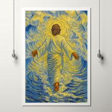 Jesus Wall Art Jesus Walking on Water Christian Artwork, Serene Portrait Print of Vintage Jesus Poster Art