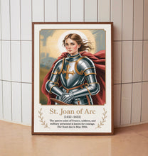 Joan of Arc Warrior Art Print, Joan of Arc Religious Art, Home Decor, Birthday Gift