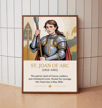 Joan of Arc Warrior Art Print, Joan of Arc Religious Art, Home Decor, Birthday Gift2