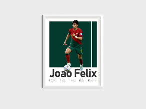 Joao Felix Portugal Soccer Poster, Man Cave Decor Sport Poster 1514548576