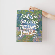 John 316 Watercolor Print, Christian Wall Art, Bible Verse Wall Art, Printed & Shipped Poster, Modern Christian Art, Trendy Wall Art 1867796358