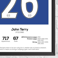 John Terry Legend Stats Football Print 889477627