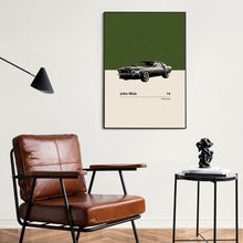 John Wick Inspire Poster  Car in Movie Poster  Mid Century Modern Poster  Minimalist Poster  Retro Art Print  Classic Movie 1589614194
