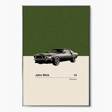 John Wick Inspire Poster  Car in Movie Poster  Mid Century Modern Poster  Minimalist Poster  Retro Art Print  Classic Movie 1589614194