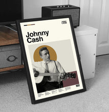 Johnny Cash Poster, Vintage Rock Print, Mid-Century Modern Art, Minimalist Poster 4426707002