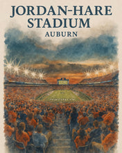 Jordan-Hare Stadium Watercolor Poster  Auburn Alabama Football Art Print 4410239992