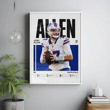 Josh Allen #17 Poster Buffalo Football Wall Art 1