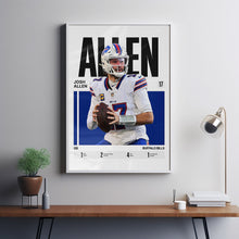Josh Allen #17 Poster Buffalo Football Wall Art 1