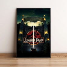 Jurassic Park Entrance Movie Poster, Dinosaur T-Rex Sci-Fi Thriller Cult Film Art Print, 1990 Steven Spielberg Glossy Large Format Gift 4333612817