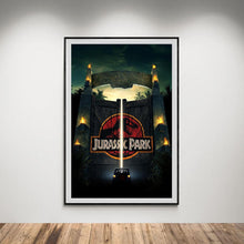 Jurassic Park Entrance Movie Poster, Dinosaur T-Rex Sci-Fi Thriller Cult Film Art Print, 1990 Steven Spielberg Glossy Large Format Gift 4333612817
