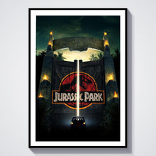 Jurassic Park Entrance Movie Poster, Dinosaur T-Rex Sci-Fi Thriller Cult Film Art Print, 1990 Steven Spielberg Glossy Large Format Gift 4333612817