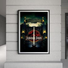 Jurassic Park Entrance Movie Poster, Dinosaur T-Rex Sci-Fi Thriller Cult Film Art Print, 1990 Steven Spielberg Glossy Large Format Gift 4333612817
