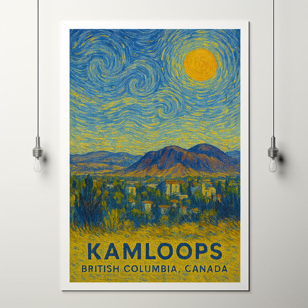 Kamloops Poster Print, Kamloops Travel Poster, Kamloops Minimalistic Wall Art, Kamloops, British Columbia, Canada