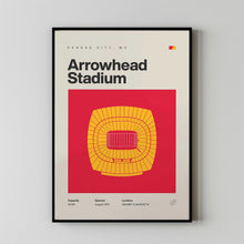 Kansas City Chiefs Poster, Arrowhead Stadium Print, Mid Century Modern Football Poster,-HQTX7X