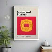 Kansas City Chiefs Poster, Arrowhead Stadium Print, Mid Century Modern Football Poster,-HQTX7X