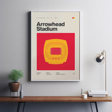 Kansas City Chiefs Poster, Arrowhead Stadium Print, Mid Century Modern Football Poster,-HQTX7X