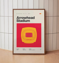 Kansas City Chiefs Poster, Arrowhead Stadium Print, Mid Century Modern Football Poster,-HQTX7X