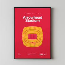 Kansas City Chiefs Poster, Arrowhead Stadium Print, Mid Century Modern Football Poster,-QBXV18