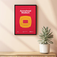 Kansas City Chiefs Poster, Arrowhead Stadium Print, Mid Century Modern Football Poster,-QBXV18