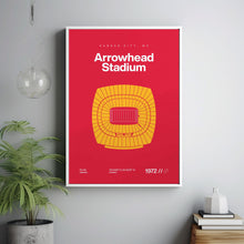 Kansas City Chiefs Poster, Arrowhead Stadium Print, Mid Century Modern Football Poster,-QBXV18