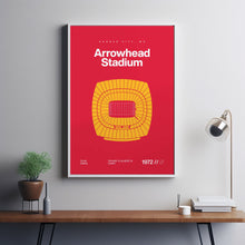 Kansas City Chiefs Poster, Arrowhead Stadium Print, Mid Century Modern Football Poster,-QBXV18