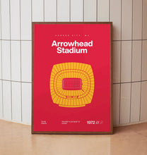 Kansas City Chiefs Poster, Arrowhead Stadium Print, Mid Century Modern Football Poster,-QBXV18