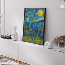 Kansas City Poster Print, Kansas City Travel Poster, Kansas City Van Gogh Style Wall Art, Kansas City, Missouri, United States