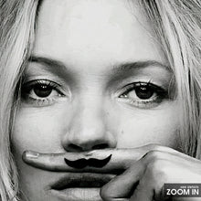 Kate Moss Print, Moustache Finger, Fashion Poster, Black and White Wall Art, Vintage Print, Photography Prints, Museum Quality Print 1606605602