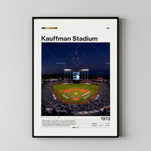 Kauffman Stadium Poster Kansas City Royals, Mid-Century Modern Sports Print