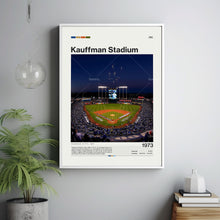 Kauffman Stadium Poster Kansas City Royals, Mid-Century Modern Sports Print
